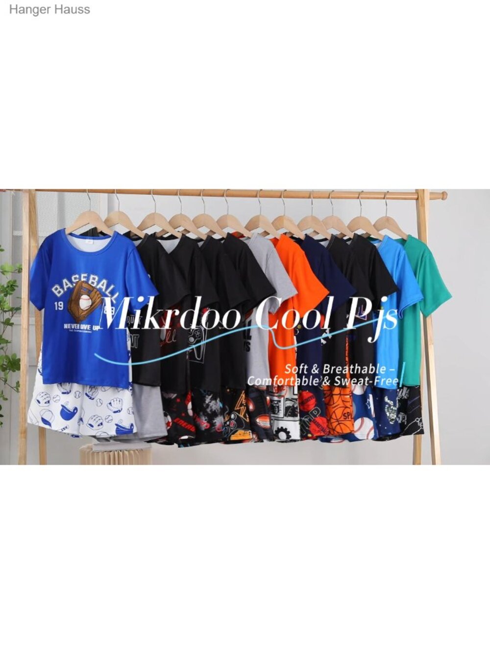 Kids Boys Pajama Set 2 Piece Short Sleeve Soft Stretchy Summer Sleepwear - Picture 6 of 6
